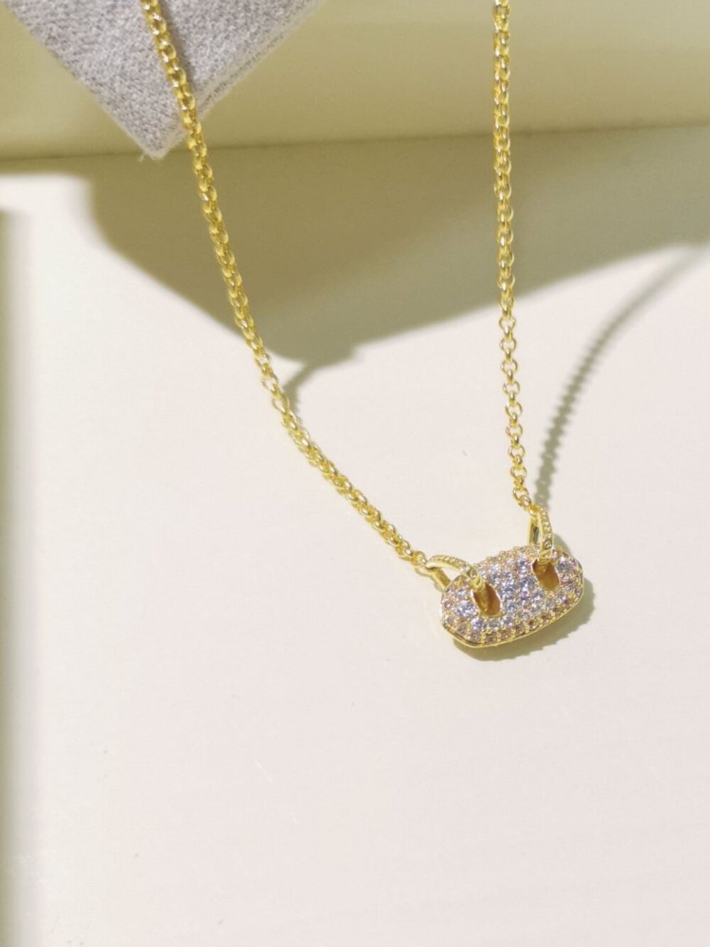 Kendra Scott Bailey Pave Pendant Necklace White CZ - Picture 2 of 4
